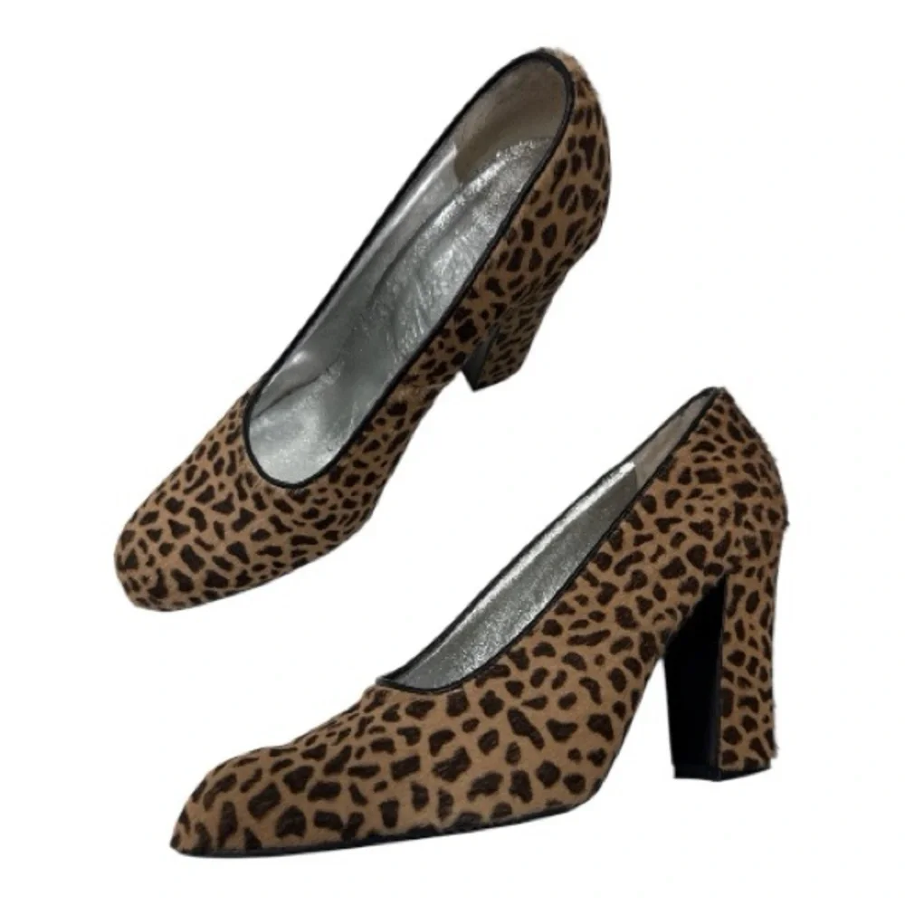 THIERRY MUGLER leopard print shoes size 8.5